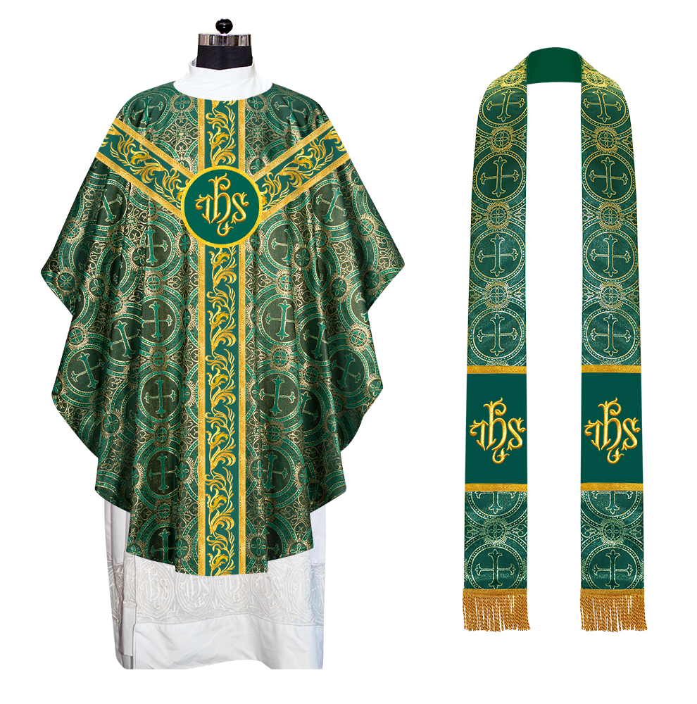 GOTHIC CHASUBLE WITH EMBROIDERED LACE