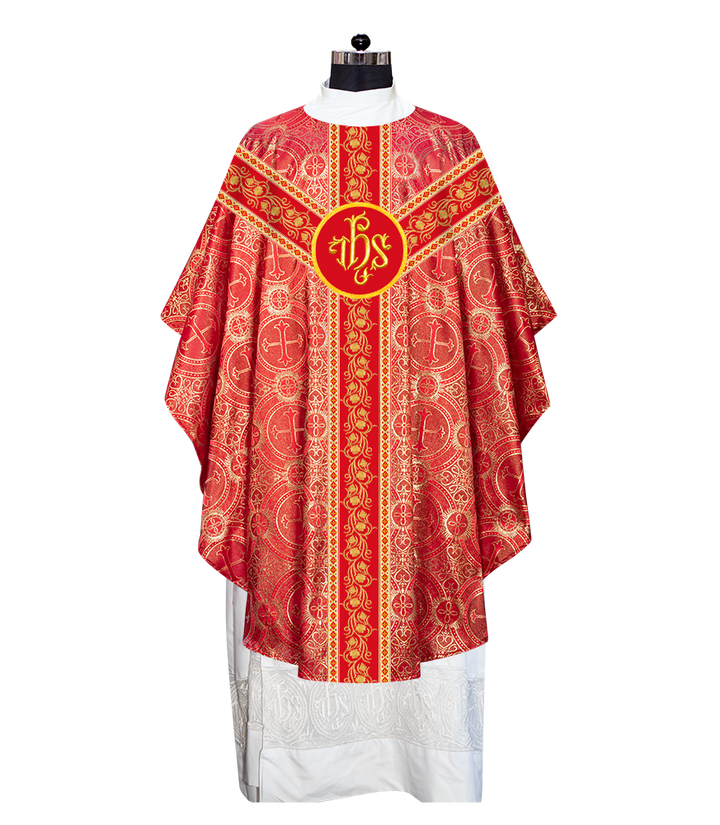 EMBROIDERED GOTHIC CHASUBLE ADORNED WITH GRAPES DESIGN