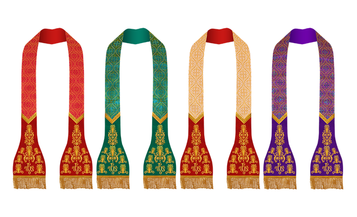 SET OF 4 ROMAN STOLE WITH EMBROIDERED MOTIF