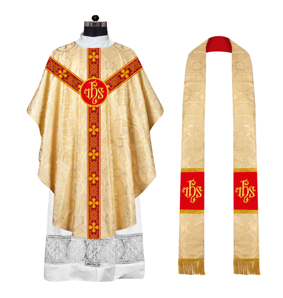 Gothic Chasuble - Y Type with woven braids