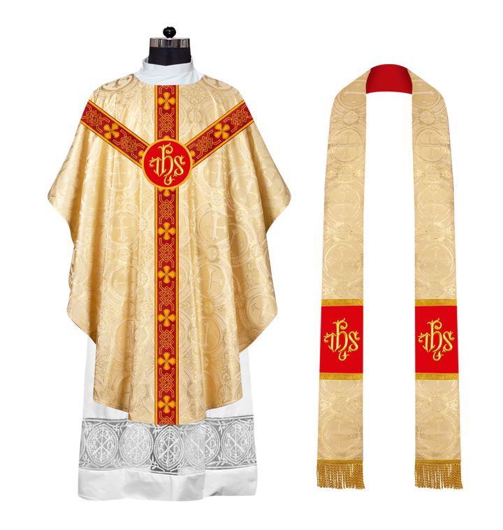 Gothic Chasuble - Y Type with woven braids