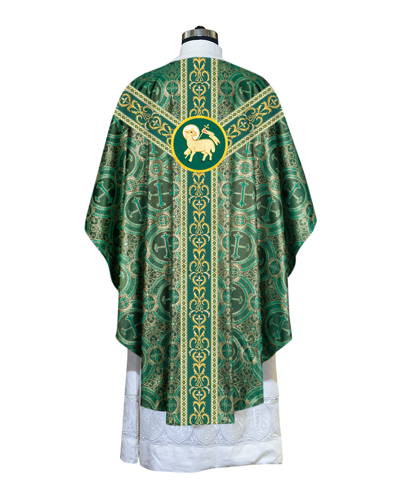 GOTHIC CHASUBLE VESTMENTS WITH BRAIDED ORPHREY AND TRIMS