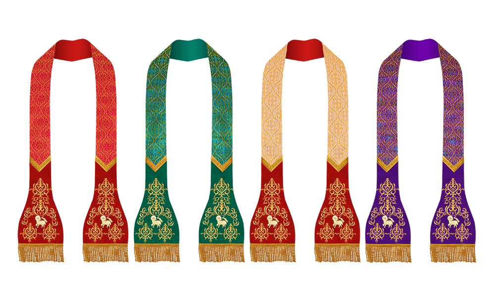 SET OF 4 ROMAN STOLE WITH ADORNED MOTIF