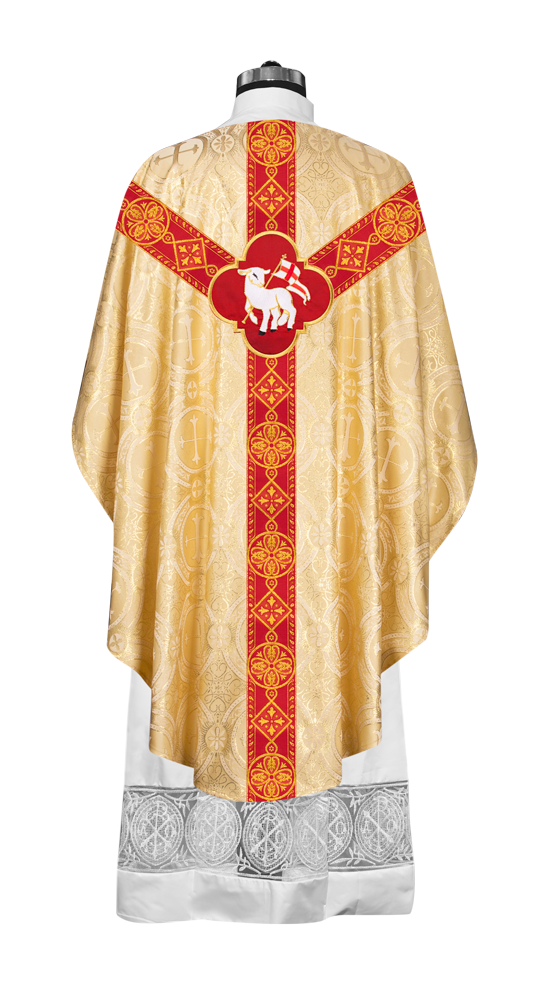 Liturgical Gothic Chasuble Vestment with Y Type Braided Orphrey