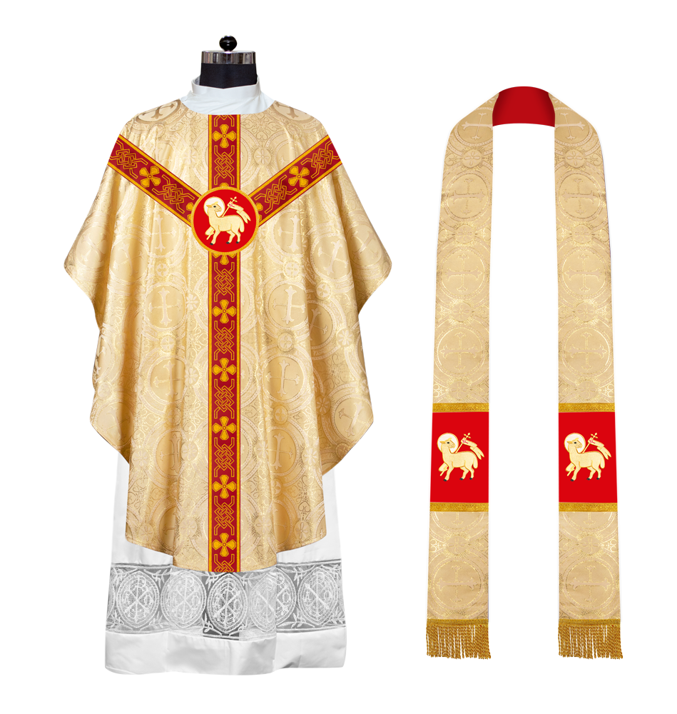 Gothic Chasuble - Y Type with woven braids