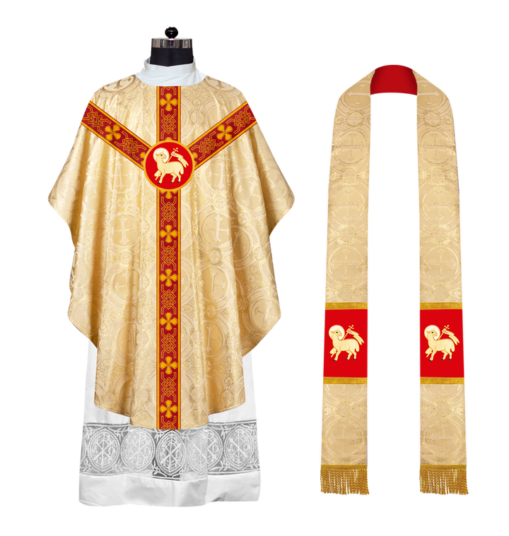 Gothic Chasuble - Y Type with woven braids