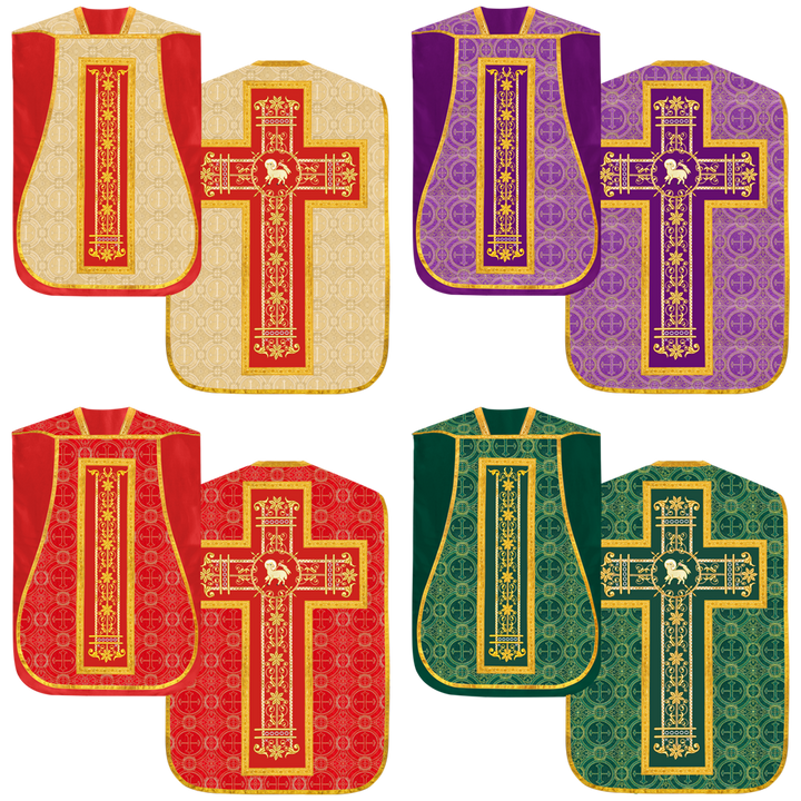 Set of Four Catholic Fiddleback Vestments