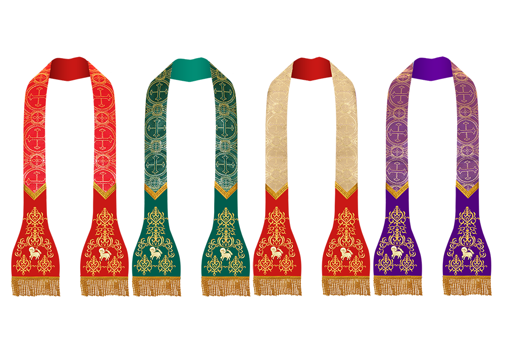 SET OF 4 ROMAN STOLE WITH ADORNED MOTIF