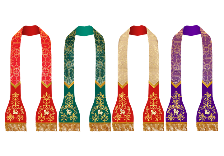 SET OF 4 ROMAN STOLE WITH ADORNED MOTIF