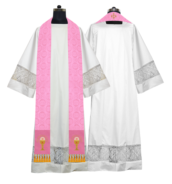 Ordination Stole with Embroidered Spiritual Motif