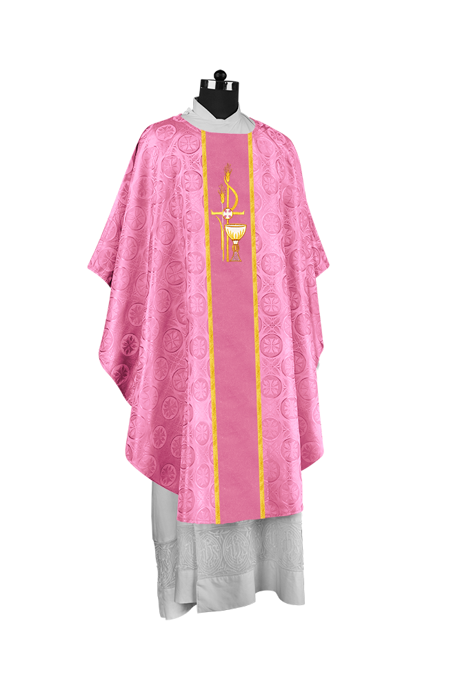 Gothic Chasuble with Elegant Embroidered Liturgical Motif