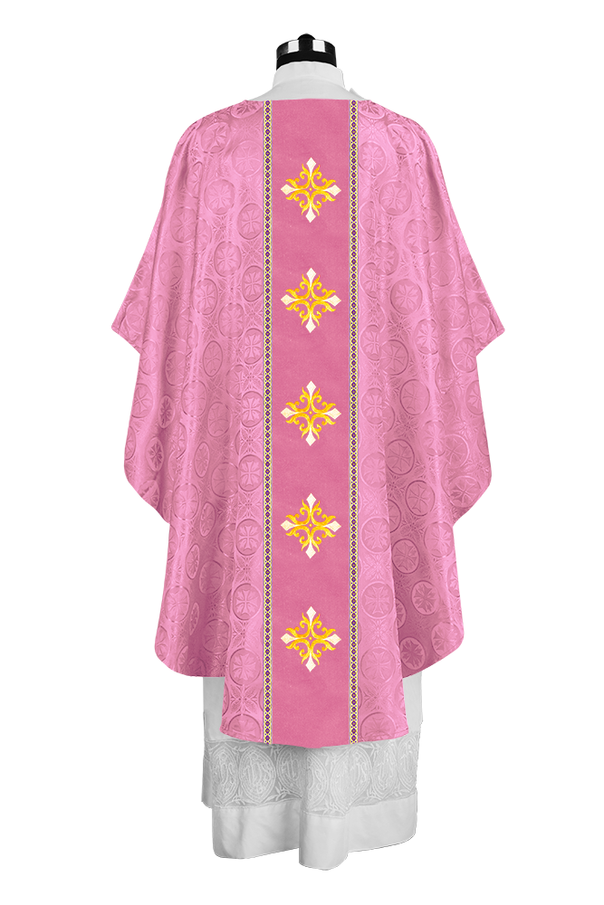 Liturgical Gothic Chasuble with Embroidered Cross Motif