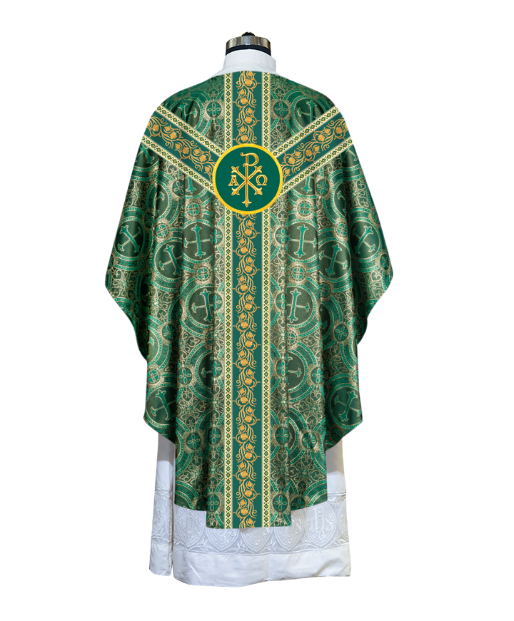 EMBROIDERED GOTHIC CHASUBLE ADORNED WITH GRAPES DESIGN