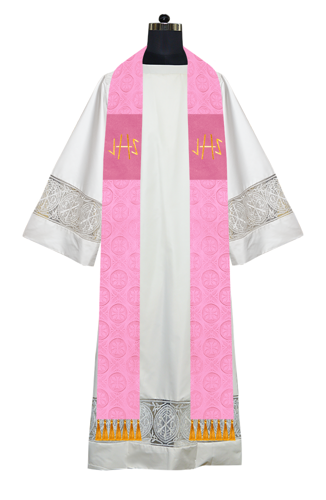 Ordination Stole with Embroidered Spiritual Motif
