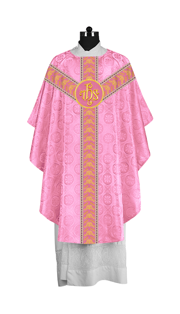 Liturgical Gothic Chasuble with Fine Embroidery Motif