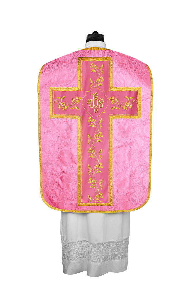 Elegant Roman chasuble vestment - Floral collection