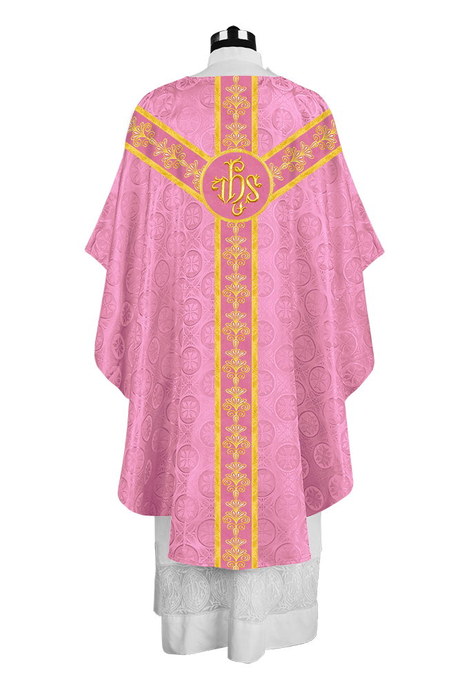 Priest Chasuble Vestment with Liturgical Embroidered Motif