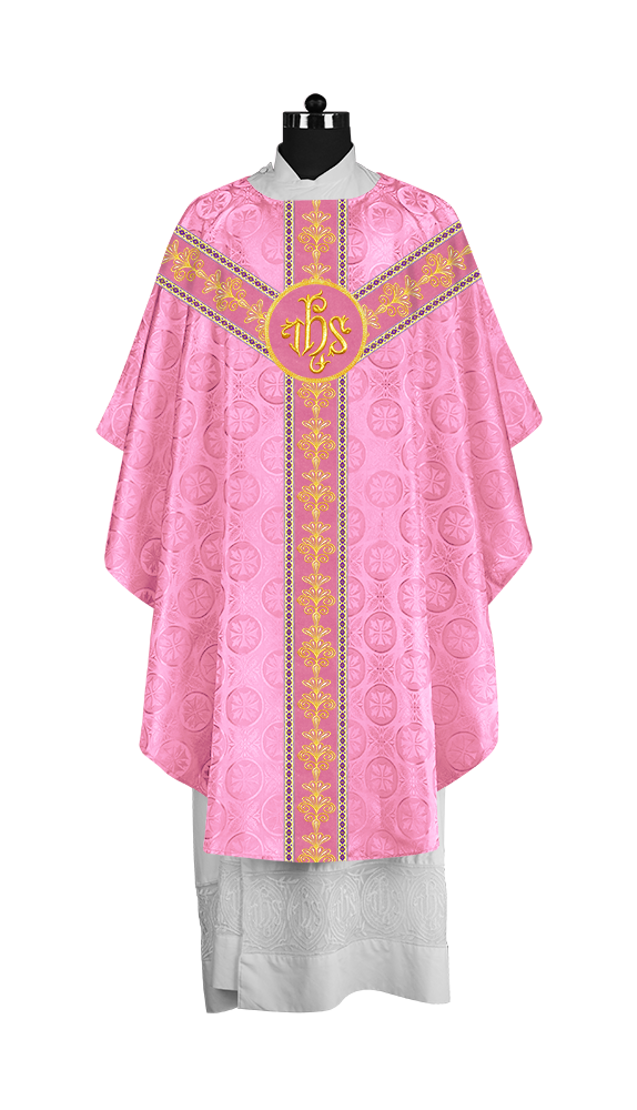 Ornate Gothic Chasuble with Y-type Embroidered Orphrey