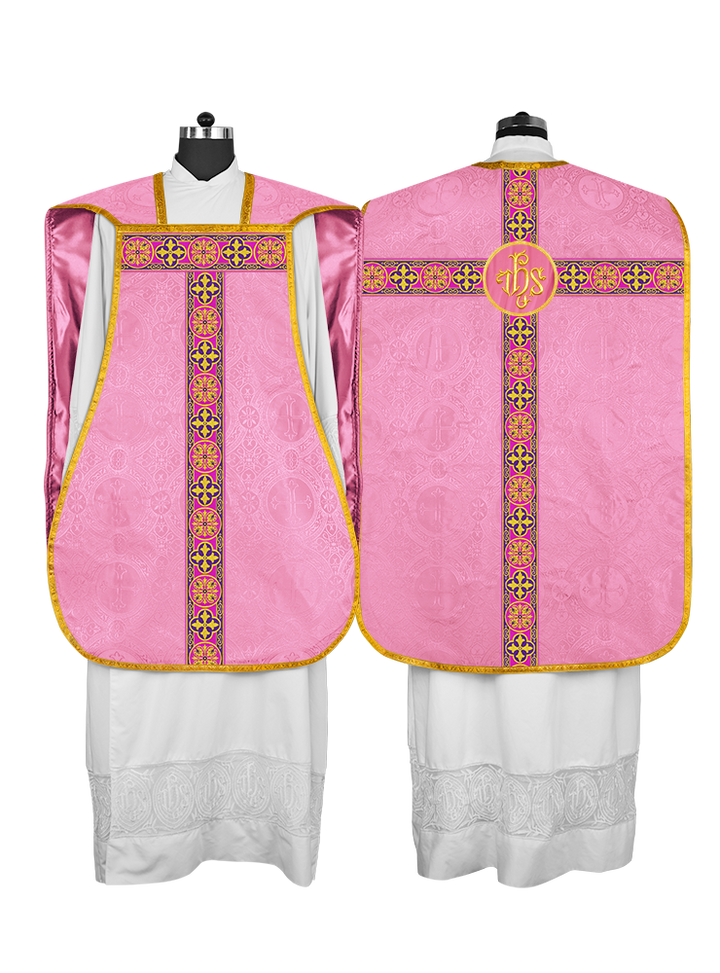 Roman Fiddleback Vestment with Motifs and Braided Trims