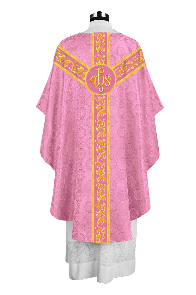 Liturgical Chasuble Vestment with Spiritual Motif Embroidery
