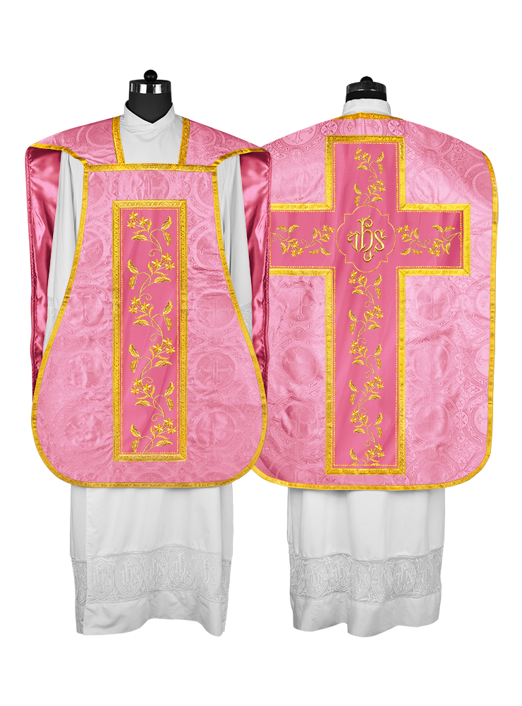 Elegant Roman chasuble vestment - Floral collection