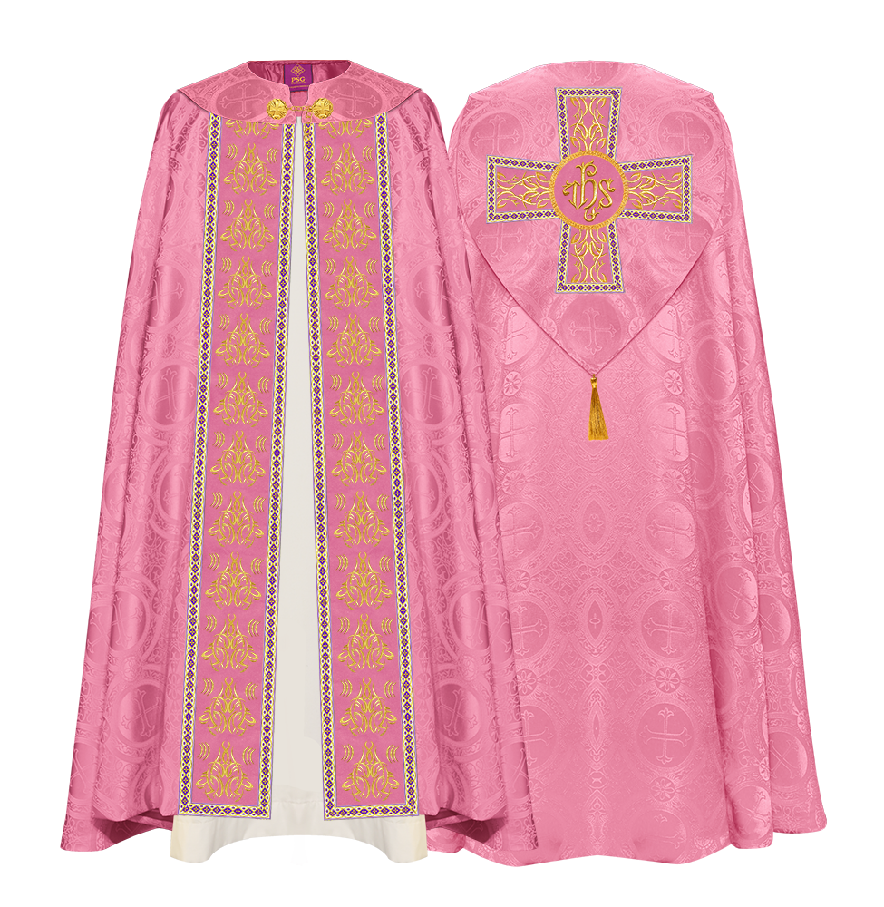 GOTHIC COPE VESTMENTS WITH LITURGICAL EMBROIDERY AND TRIMS