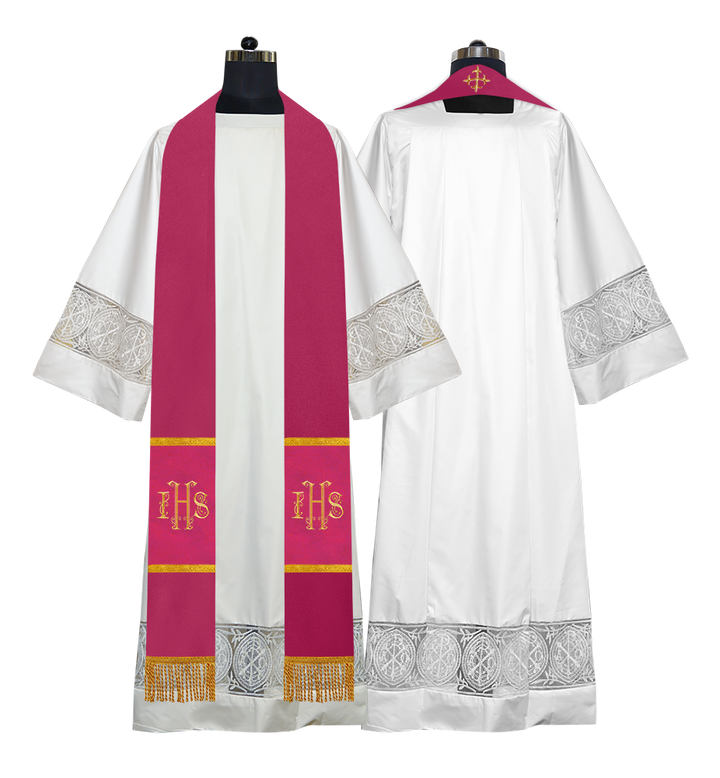 Pastor Stole with Gold Embroidered IHS