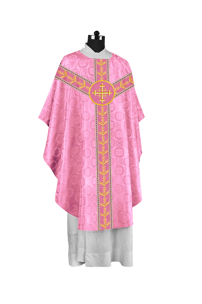 Embroidered Gothic Chasuble with Intricate Liturgical Detailing