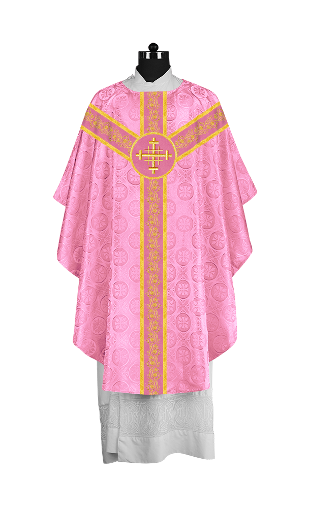 Elegant Gothic Chasuble for Priests with Grapes Embroidery