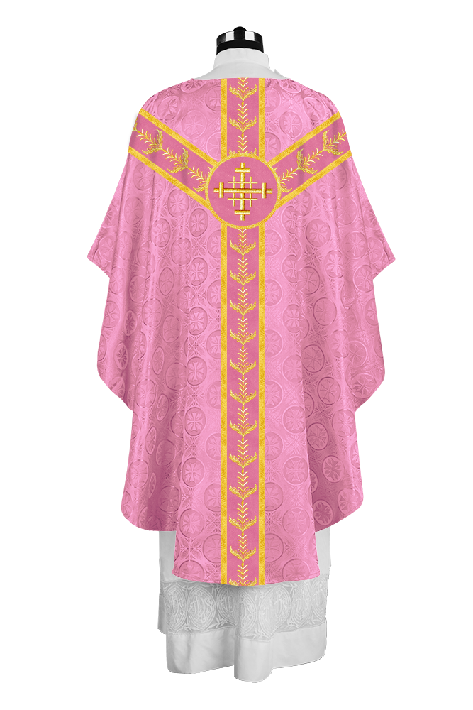 Gothic Style Priest Chasuble with Exquisite Embroidered Trims