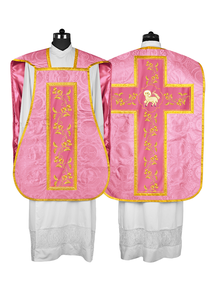 Elegant Roman chasuble vestment - Floral collection