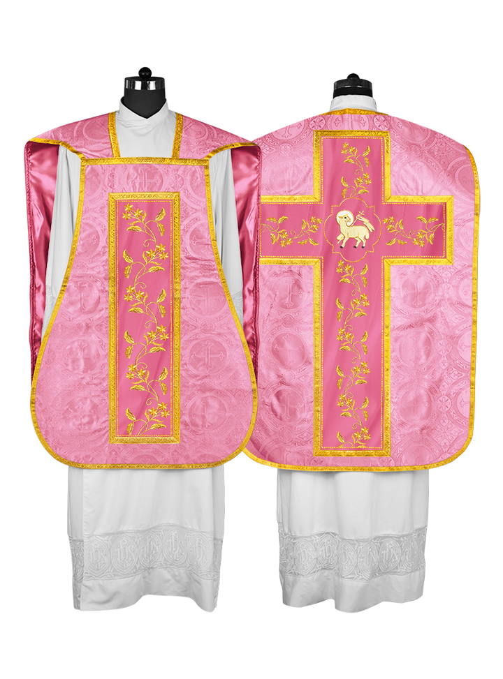 Elegant Roman chasuble vestment - Floral collection