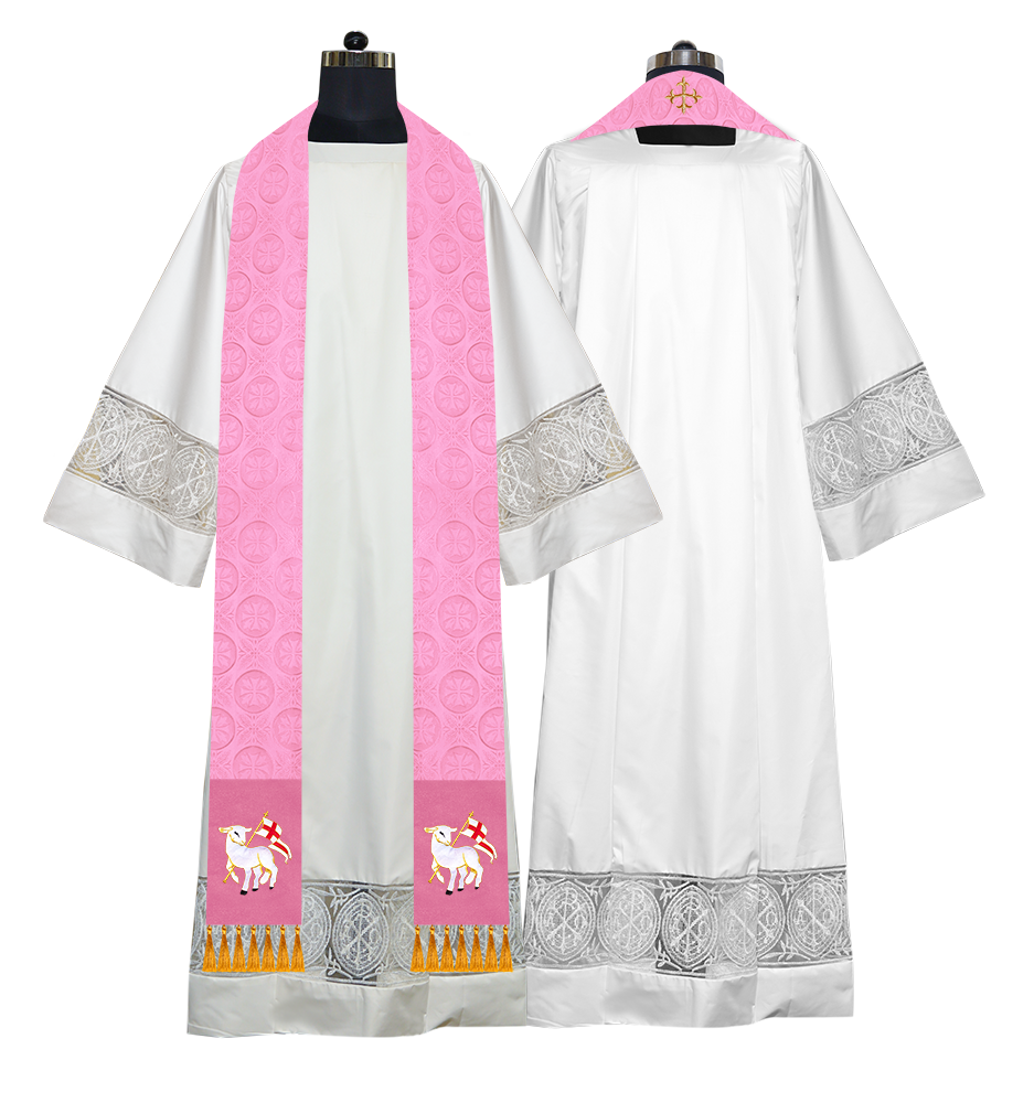 Ordination Stole with Embroidered Spiritual Motif
