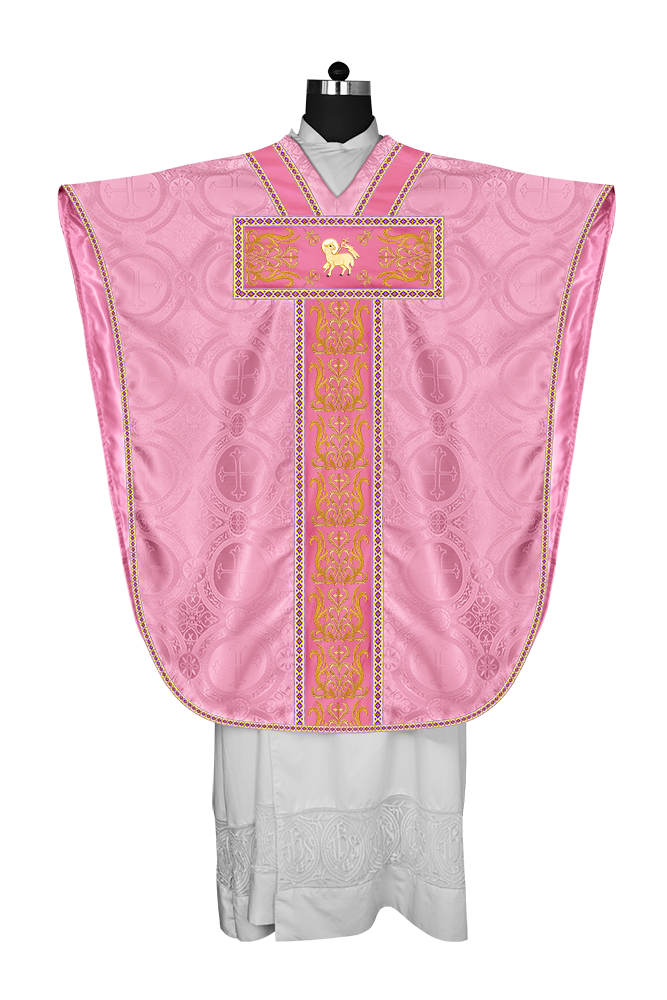 BORROMEAN CHASUBLE VESTMENT ENHANCED WITH MOTIFS AND TRIMS