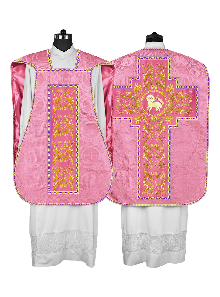 Roman Chasuble Vestment  with Woven Braids and Trims