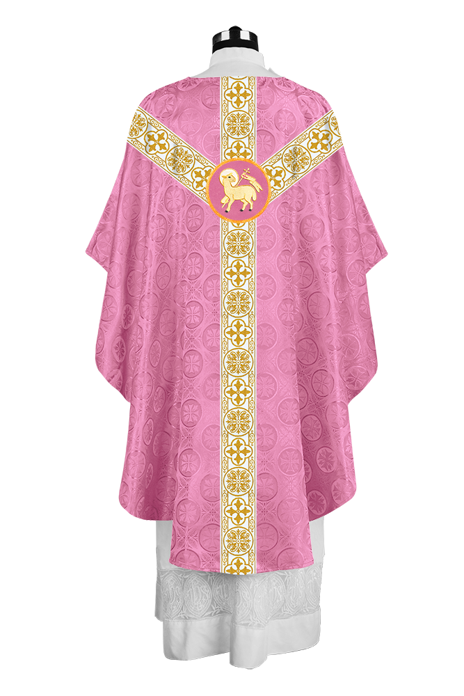 Priest Chasuble with Classic Braided Orphrey and Trims