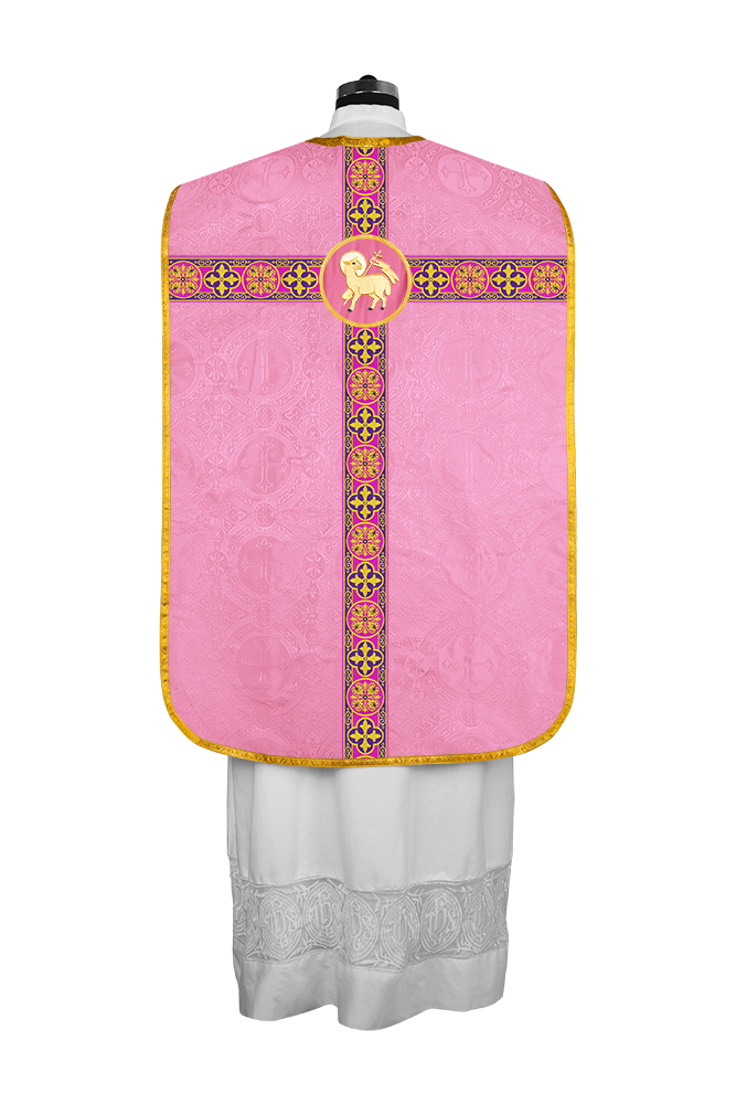 Roman Fiddleback Vestment with Motifs and Braided Trims