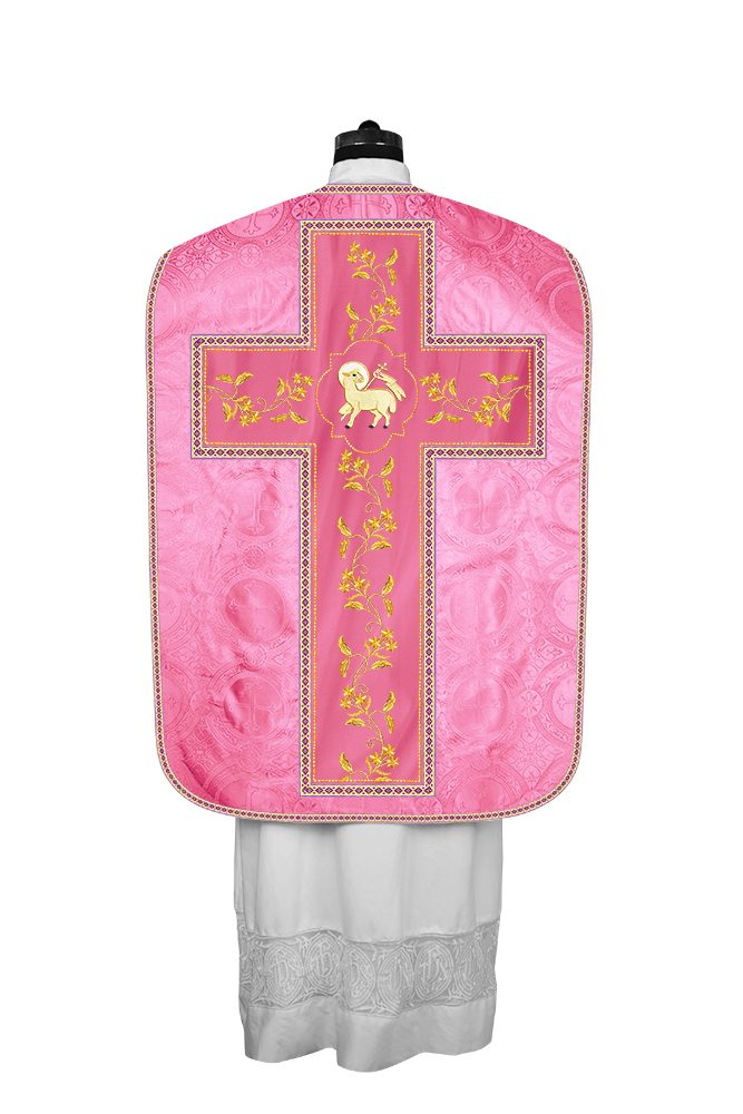 Roman Chasuble vestment with Floral Design and Trims