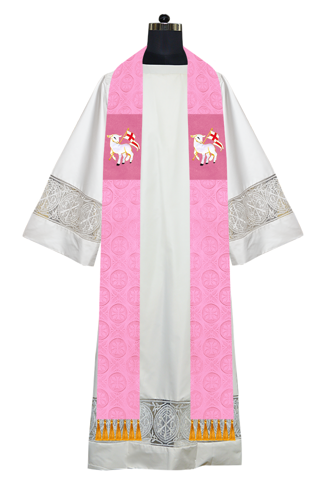 Ordination Stole with Embroidered Spiritual Motif