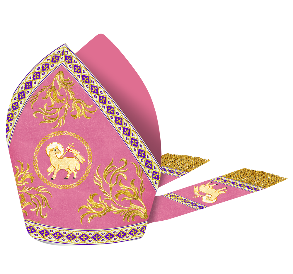 Roman Mitre with Liturgical Motif and Trims
