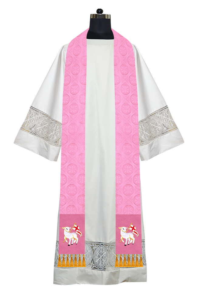 Ordination Stole with Embroidered Spiritual Motif