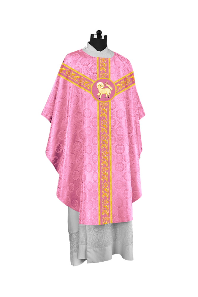 Liturgical Chasuble Vestment with Spiritual Motif Embroidery