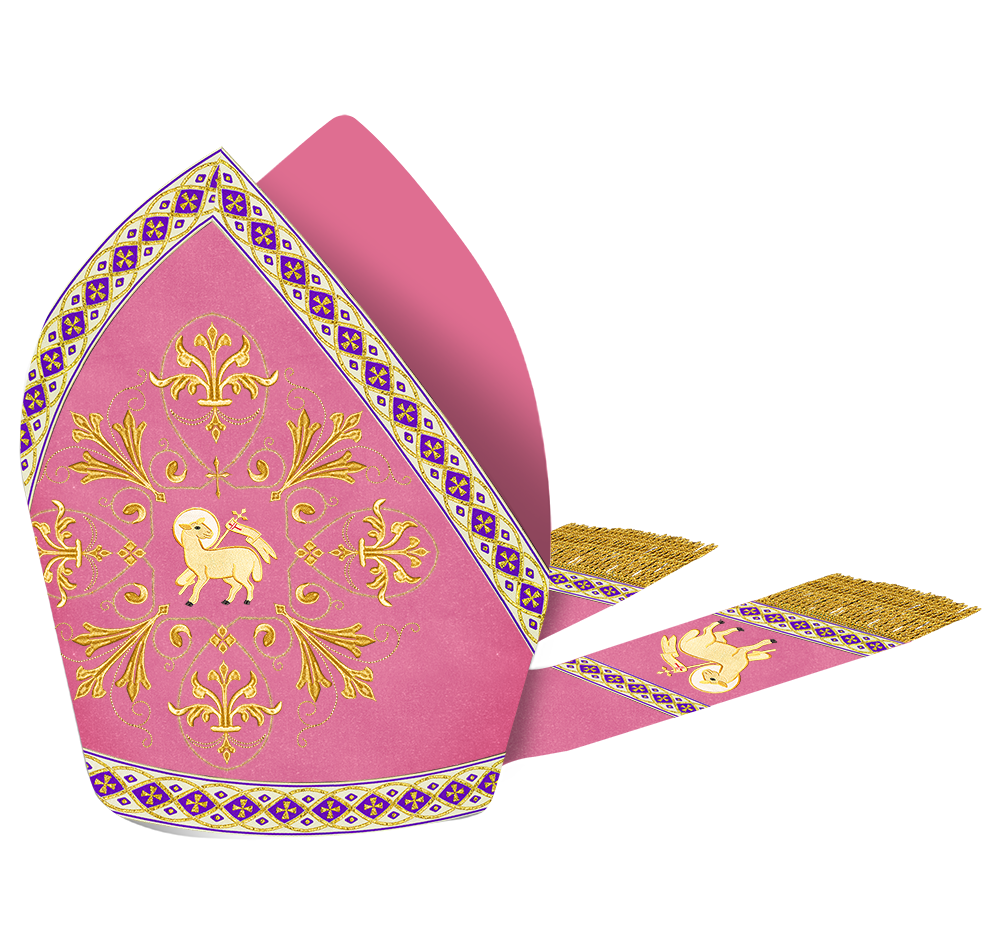 Mitre with Embroidered Motif and Trims