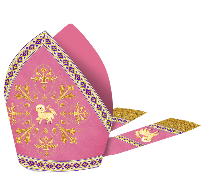 Mitre with Embroidered Motif and Trims