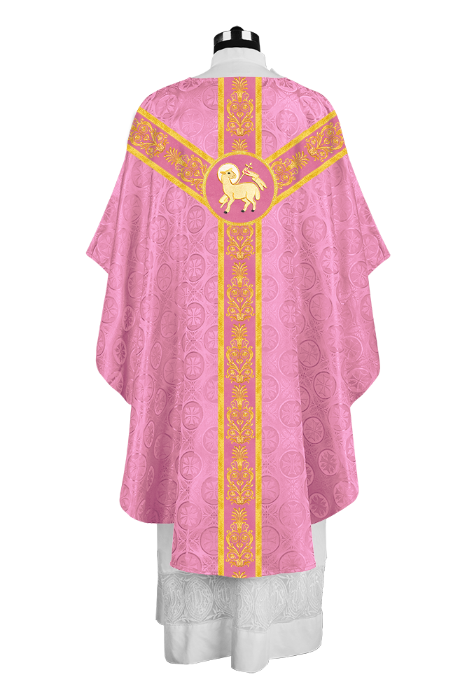 Handcrafted Gothic Chasuble with Traditional Embroidered Orphrey