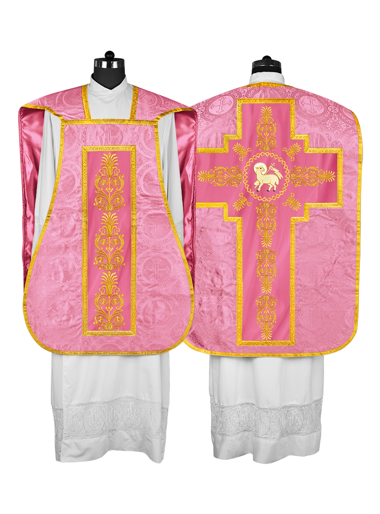 Elegant Roman Fiddleback Chasuble Vestment - Victoria Collection