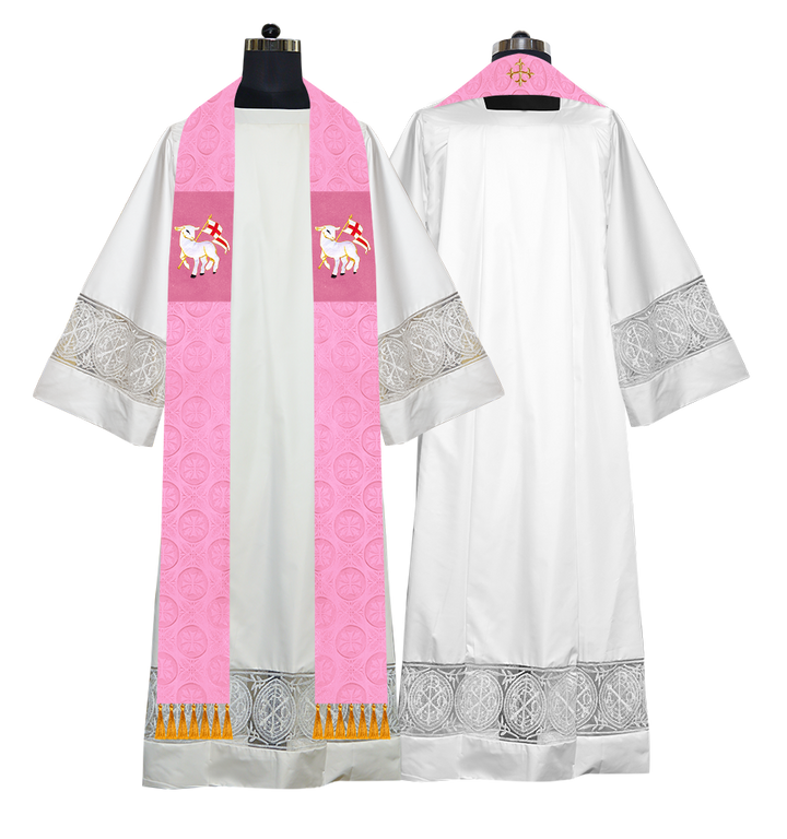 Ordination Stole with Embroidered Spiritual Motif