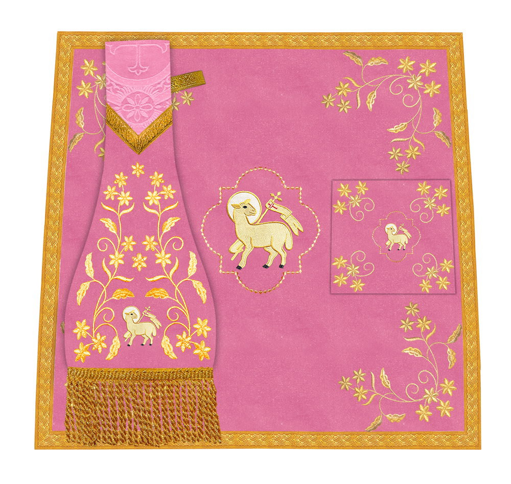 Beautiful mass set with golden embroidery - Floral collection