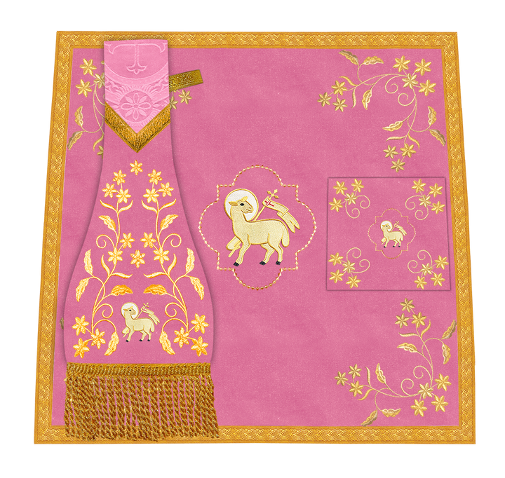 Beautiful mass set with golden embroidery - Floral collection