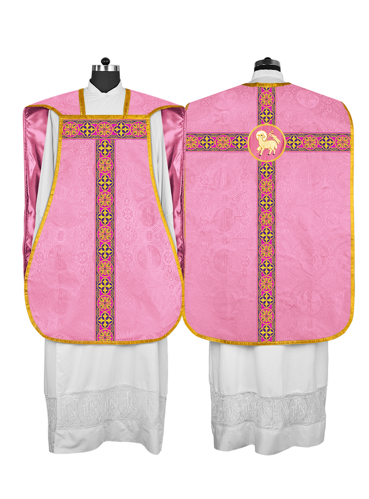 Roman Fiddleback Vestment with Motifs and Braided Trims